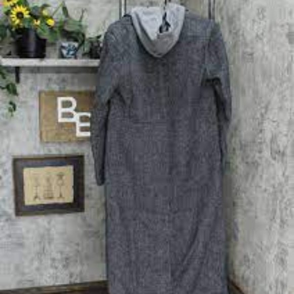 Brand New Women's Avec Les Filles Gray Overcoat Jacket With Removable Hood - Picture 7 of 16